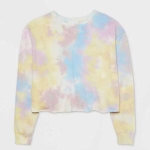 Target Colsie Cropped Lounge Top Tie-Dye - Women | Color: Yellow |